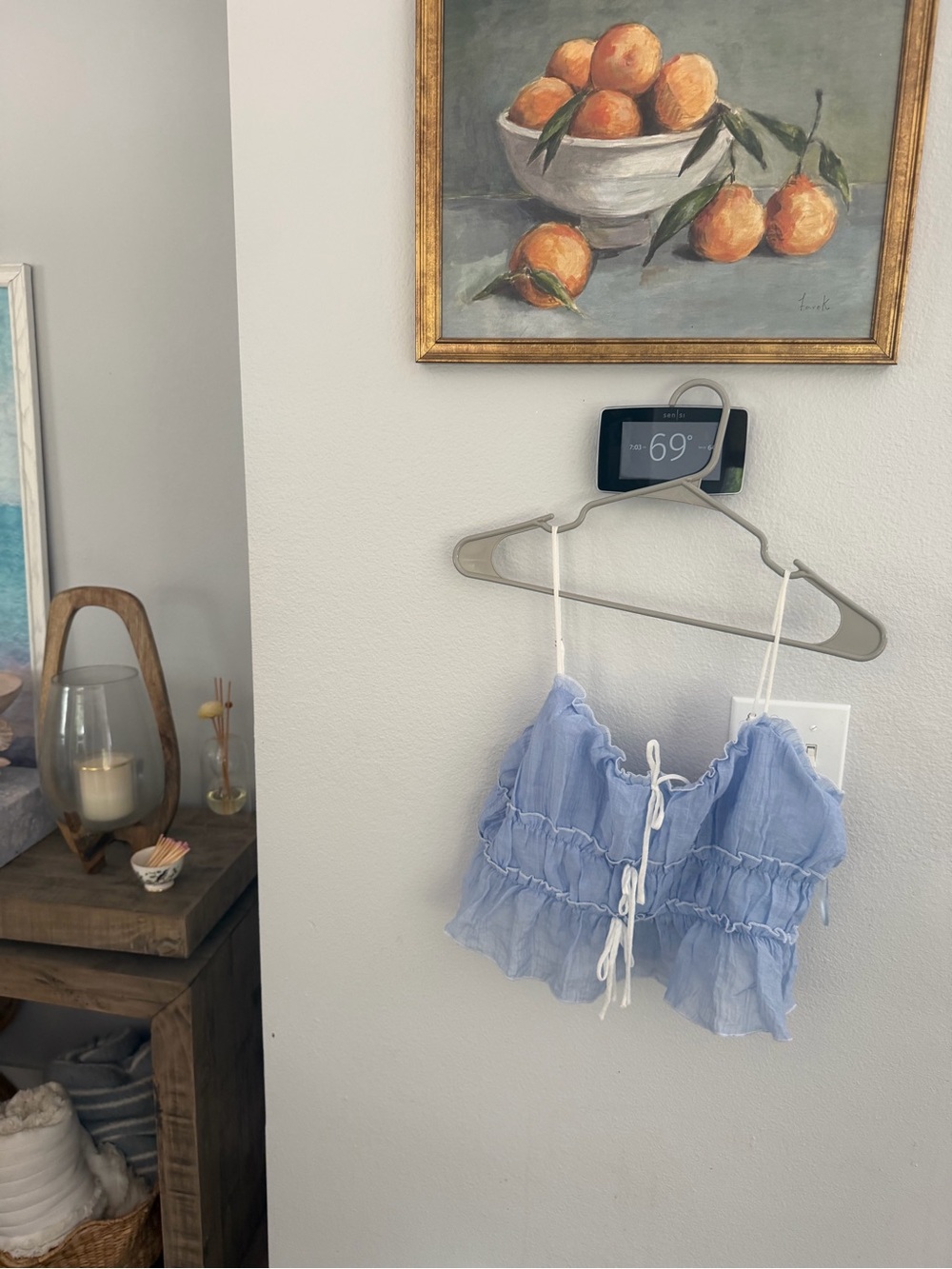 NWT 12th Tribe Light Blue Ruffle Tank